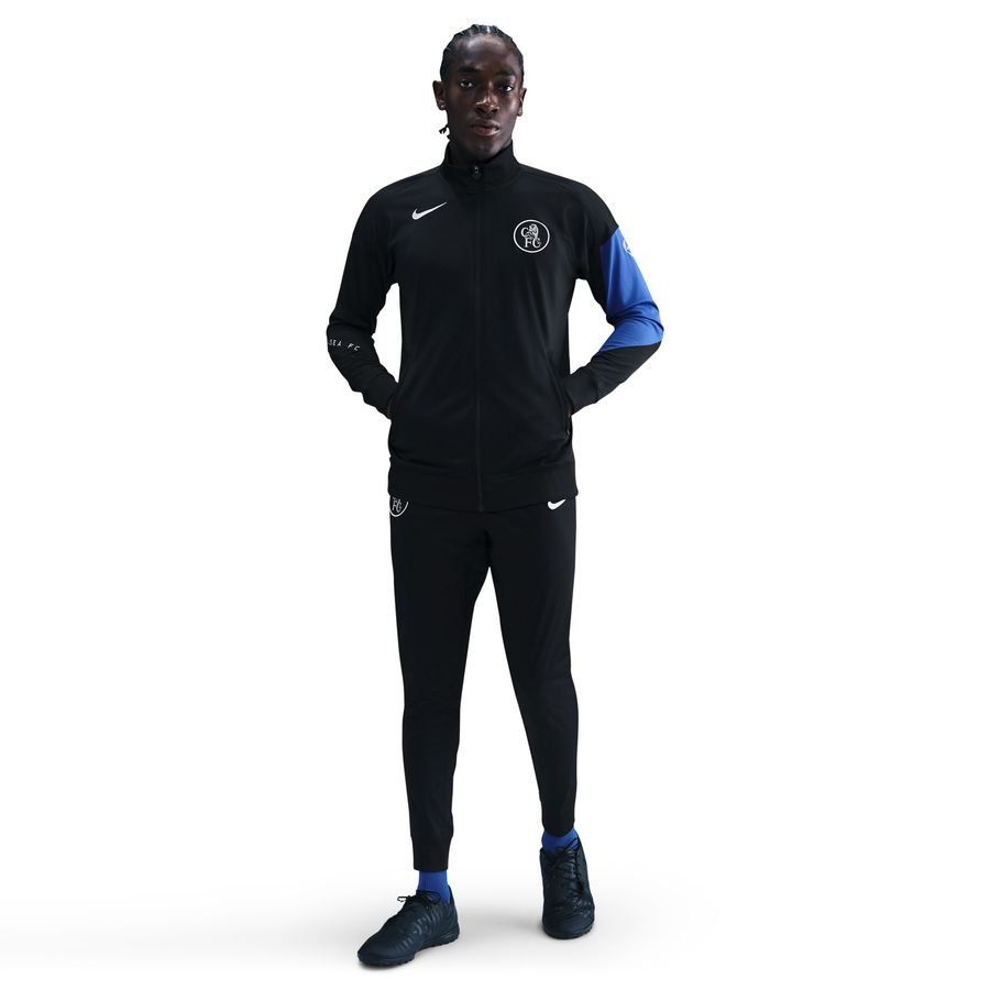 Chelsea Track Jacket Dri-FIT Strike 3rd - Black/Game Royal/Field Silver - Men's-SoccerKits Hub | Buy Soccer Jerseys Online